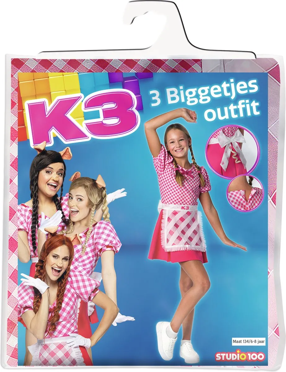 K3 De 3 Biggetjes Verkleedjurk - Maat 134 - Roze