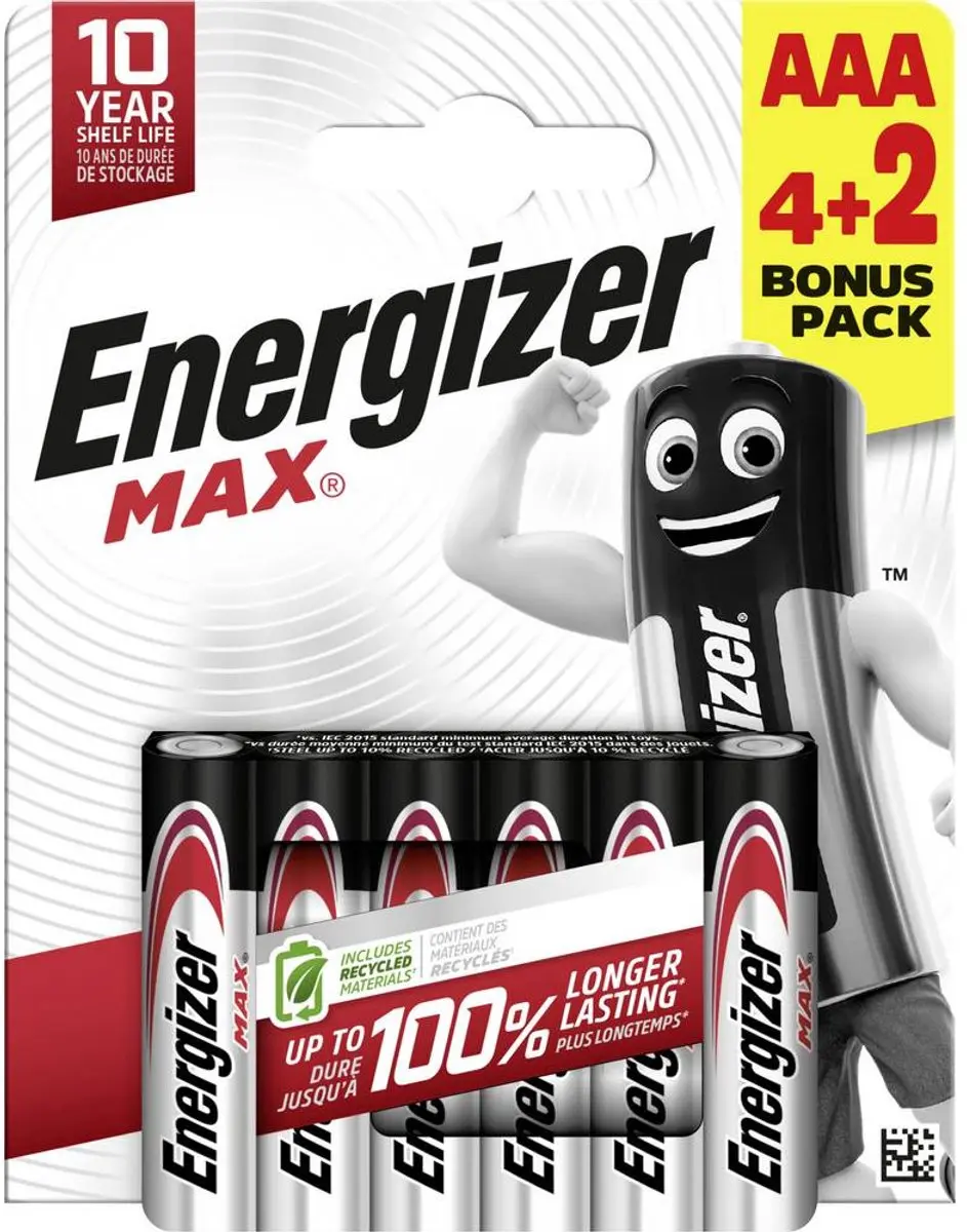 Energizer Max LR03 AAA Batterijen