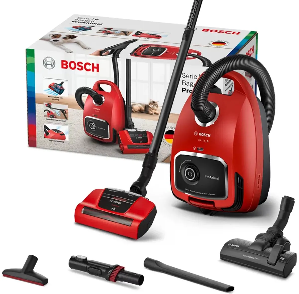 Bosch BGL6TPET Stofzuiger met zak - 700W - 4L - Rood