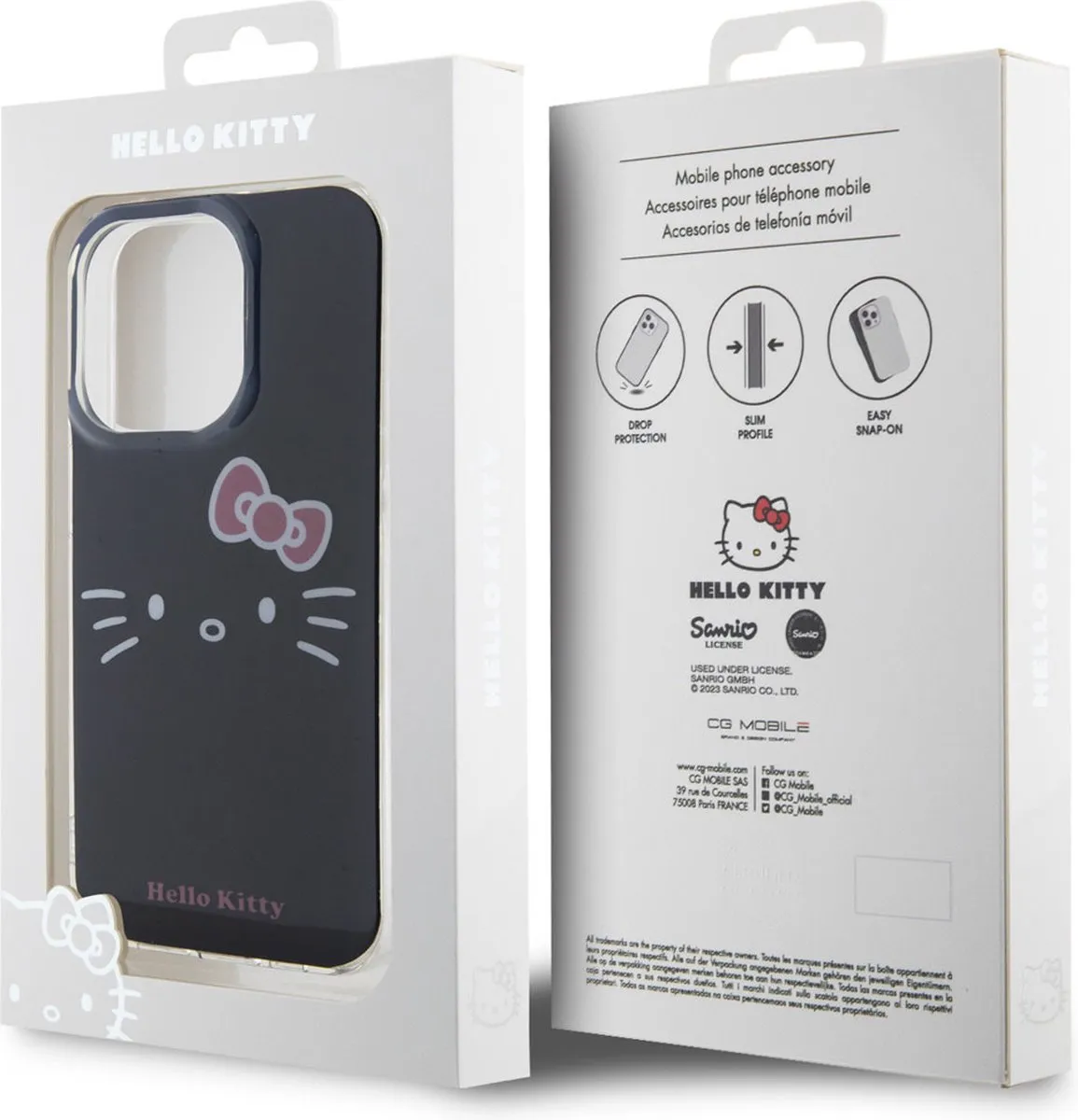 Hello Kitty iPhone 14 Pro Max TPU Hoesje - Kitty Face - Zwart