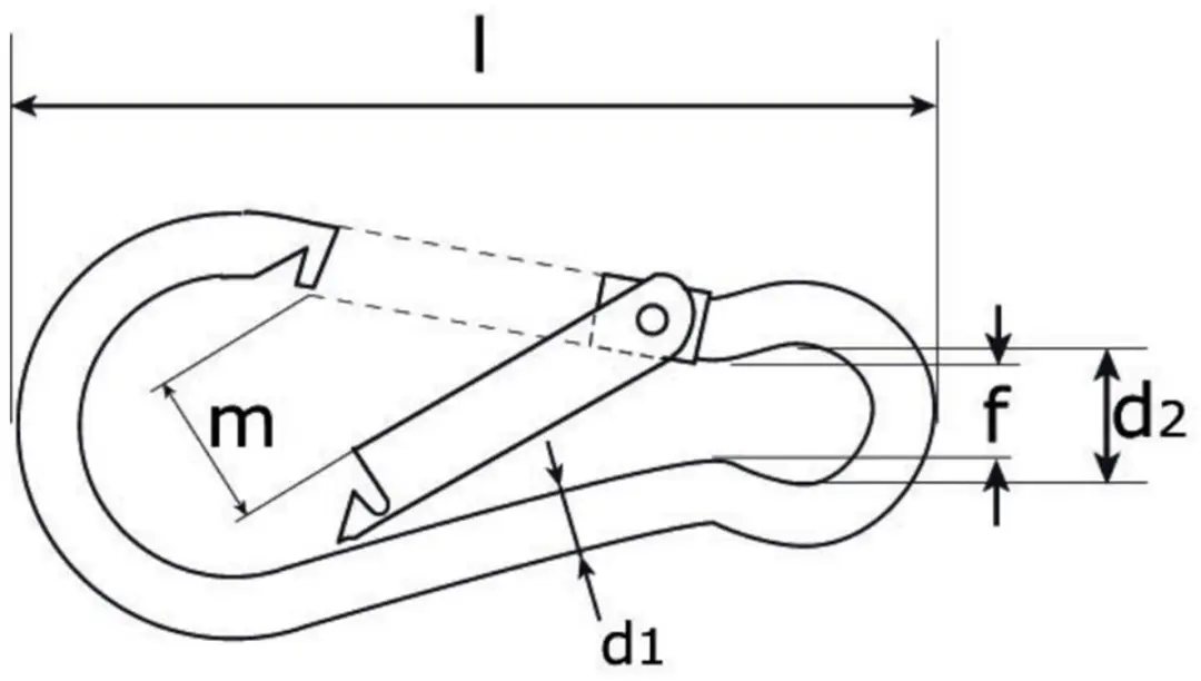 Karabijnhaak C-DIN 5299 80x8mm Verzinkt - afbeelding 2 van 2