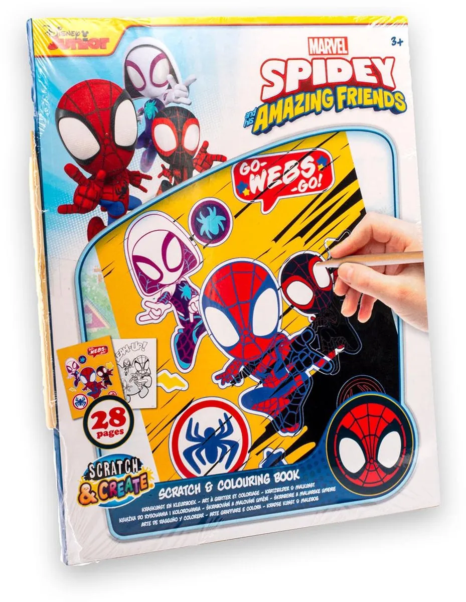 Marvel Spiderman Kras- en Kleurboek