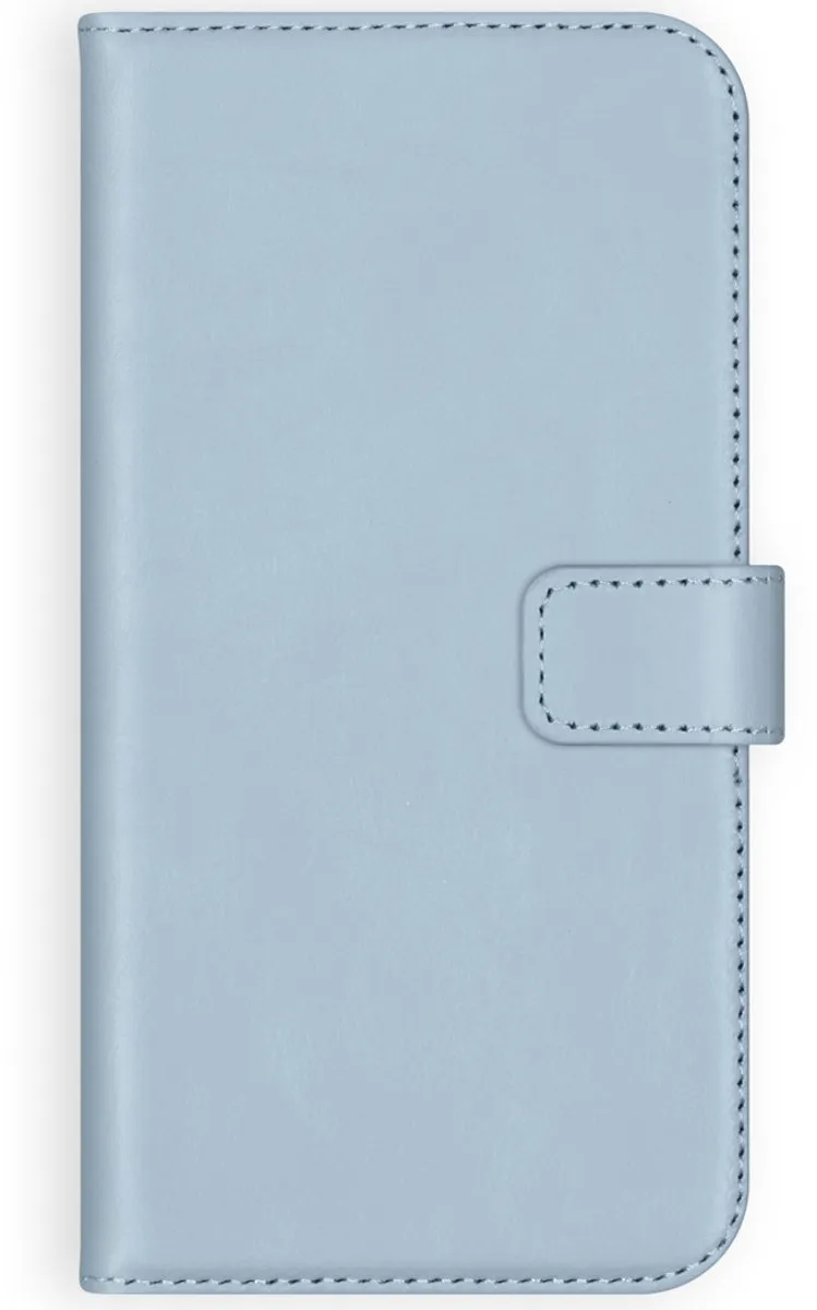 Selencia Hoesje Samsung Galaxy S21 Plus - Echt Lederen Bookcase Lichtblauw