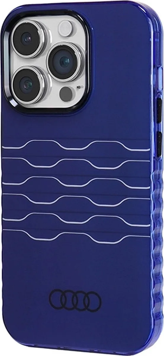 Audi IML Grille Pattern Hoesje - iPhone 14 Pro Blauw - afbeelding 6 van 6