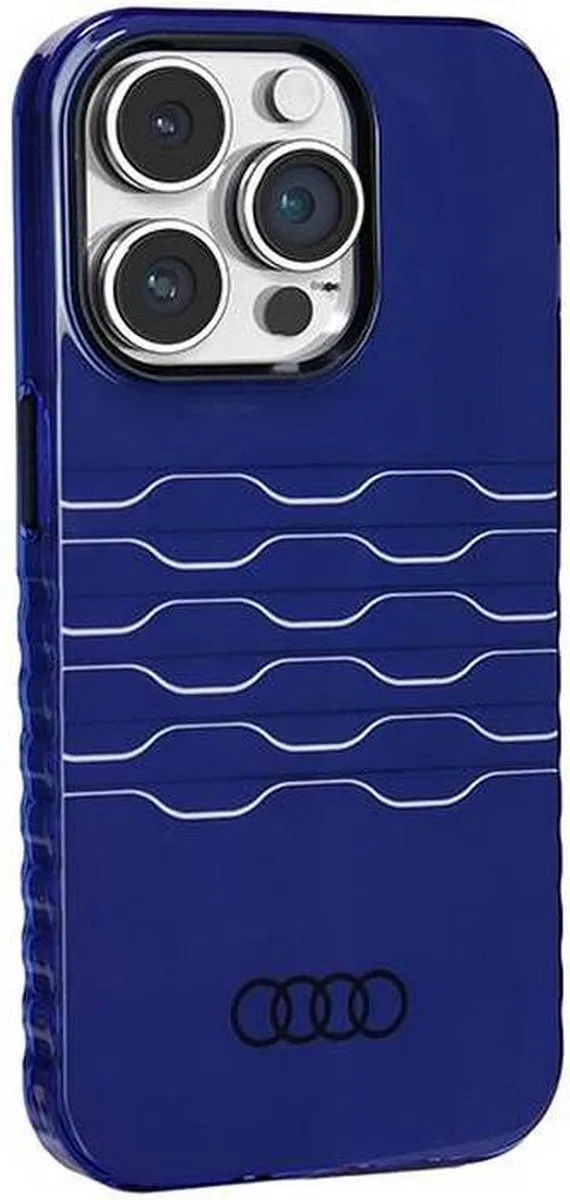 Audi IML Grille Pattern Hoesje - iPhone 14 Pro Blauw - afbeelding 3 van 6