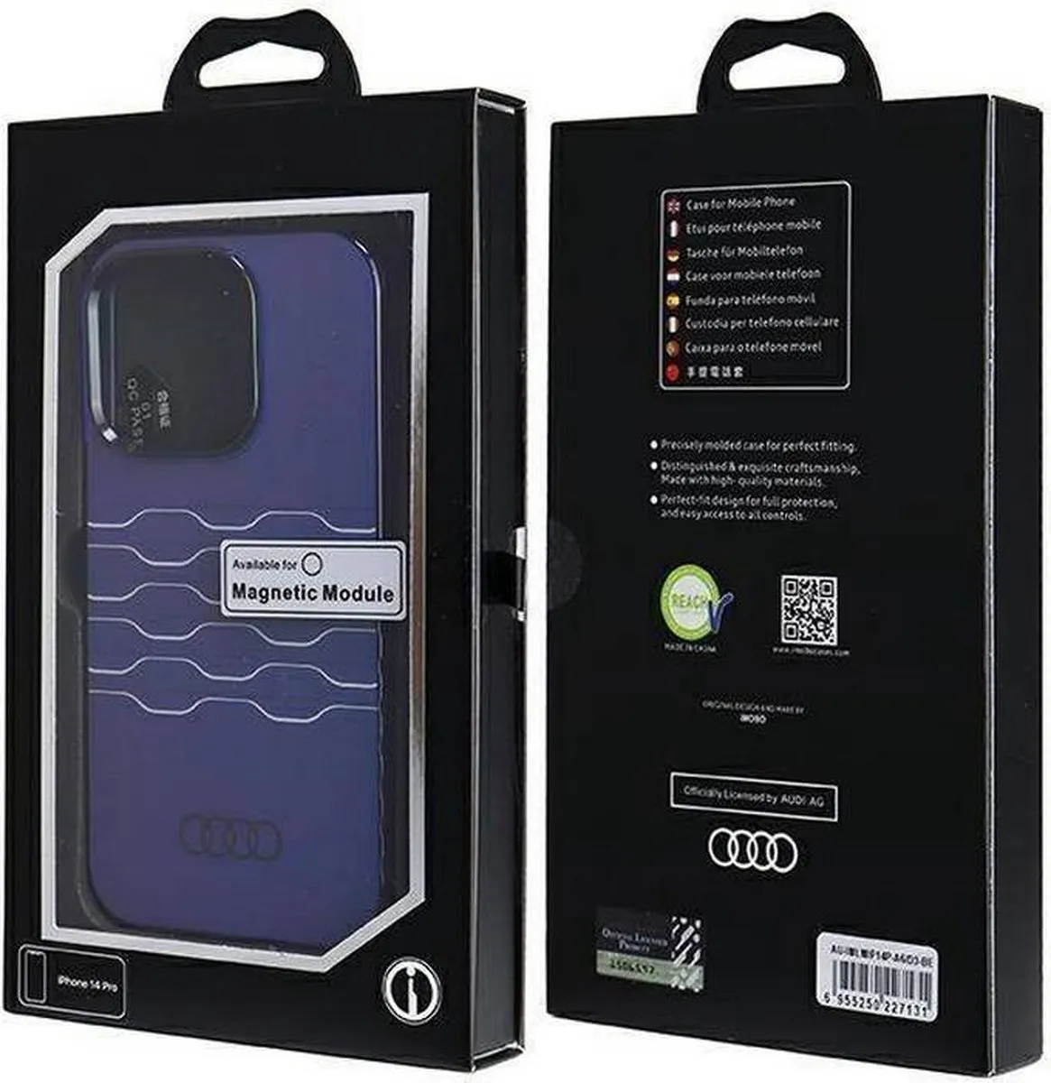 Audi IML Grille Pattern Hoesje - iPhone 14 Pro Blauw - afbeelding 5 van 6