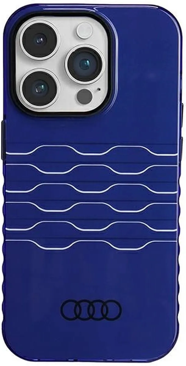 Audi IML Grille Pattern Hoesje - iPhone 14 Pro Blauw - afbeelding 4 van 6