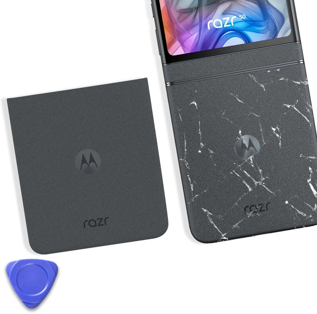 Motorola Razr 50 Ultra Accu - Achterkant Grijs