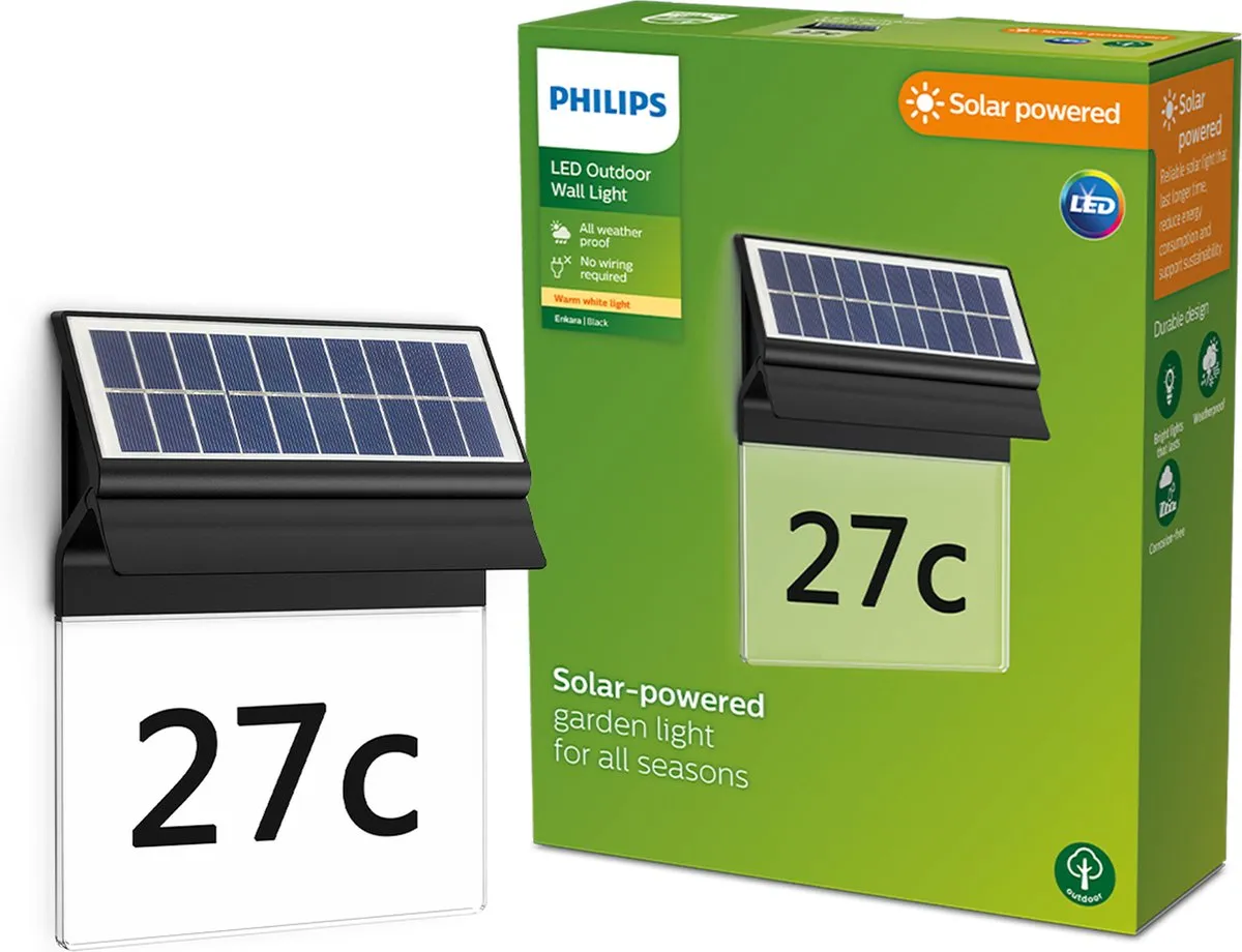 Philips Enkara Solar Wandlamp Huisnummer