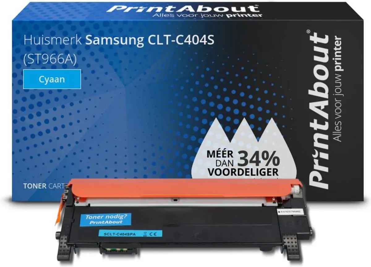 PrintAbout CLT-C404S-PA Toner Cyaan - 1.100 pagina's