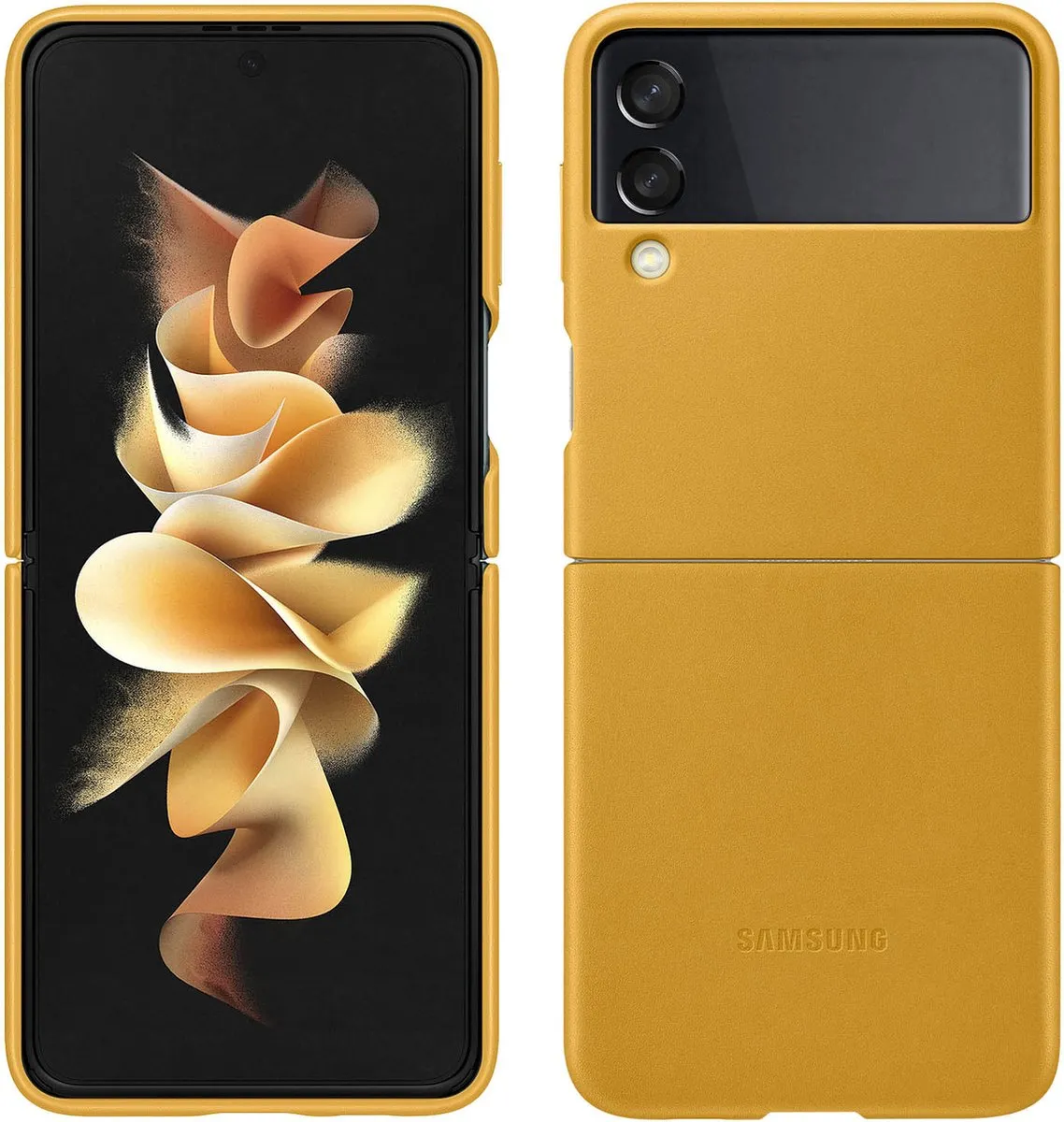 Samsung Galaxy Z Flip3 Lederen Hoesje - Mustard EF-VF711LYEGWW