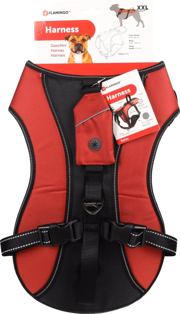 Flamingo Kelso Hondenharnas Rood XXL 68-106cm