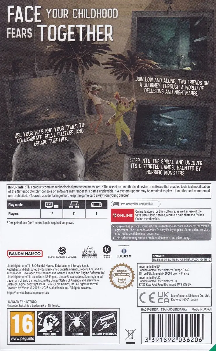 Bandai Namco Little Nightmares III Switch