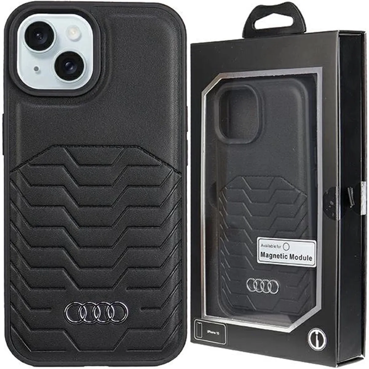 Audi Synthetisch Leren Hoesje iPhone 15/14/13 MagSafe