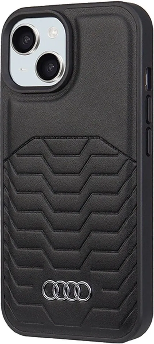 Audi Synthetisch Leren Hoesje iPhone 15/14/13 MagSafe - Zwart