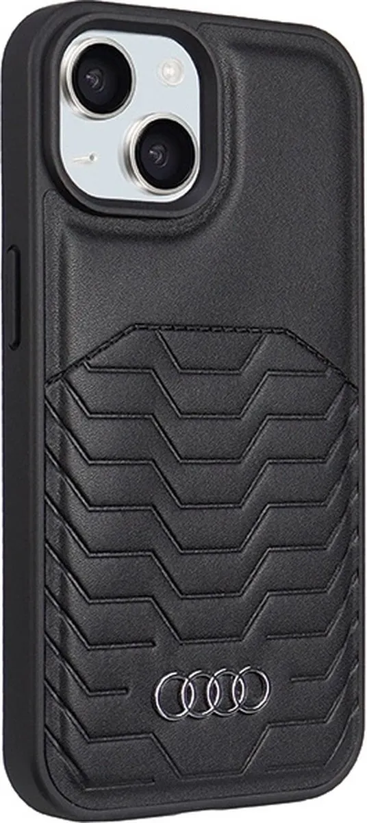 Audi Synthetisch Leren Hoesje iPhone 15/14/13 MagSafe - Zwart