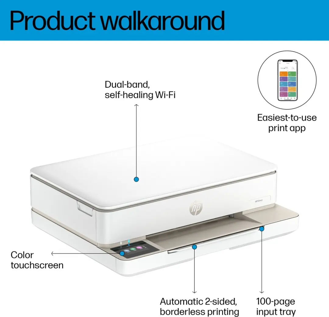 HP Envy 6110 C2WS2B All-in-One Printer - Wit - afbeelding 6 van 6