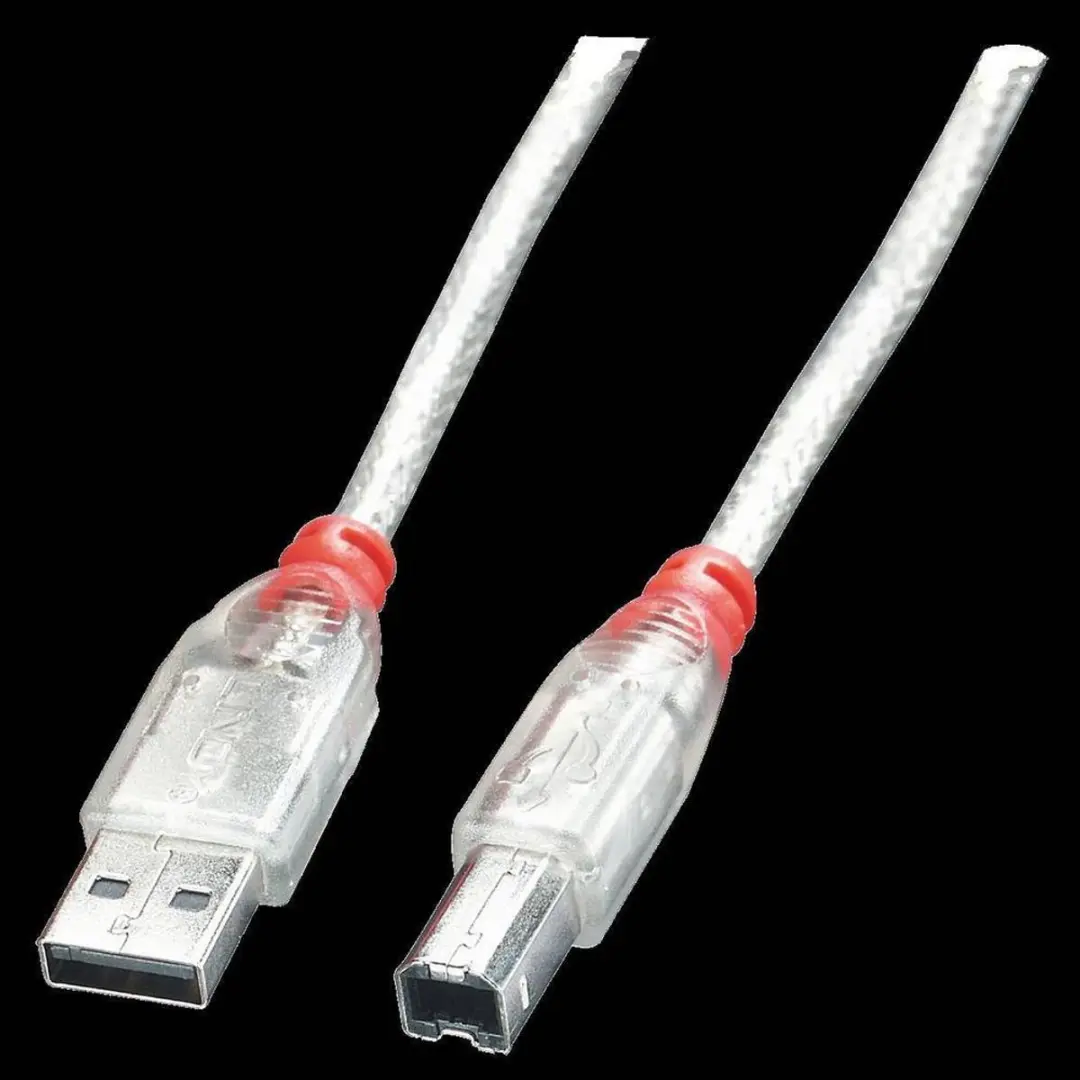 Lindy 41754 USB-kabel USB-A naar USB-B 3m - Transparant - afbeelding 2 van 6