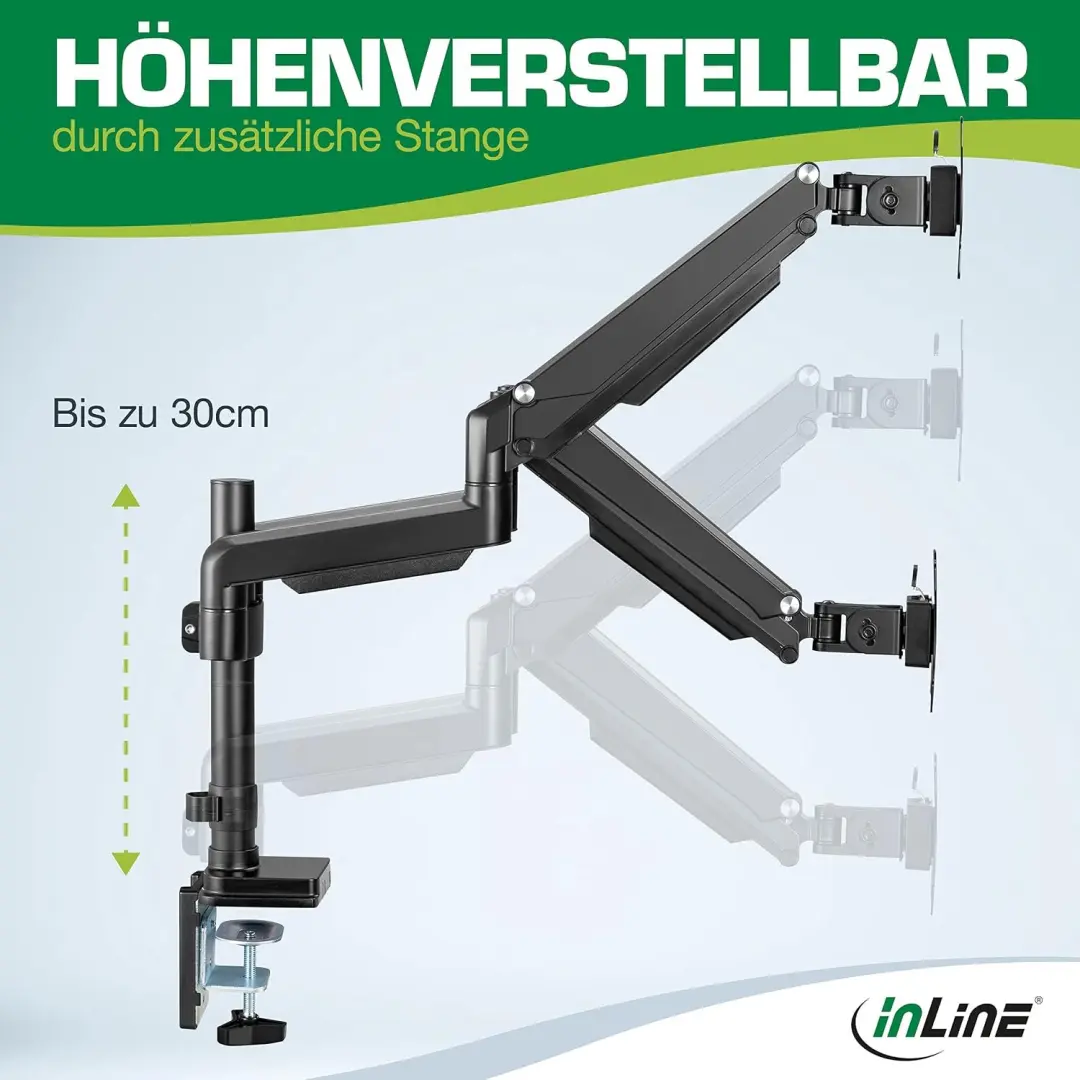 InLine Monitorhouder 23160B - Zwart - afbeelding 2 van 6