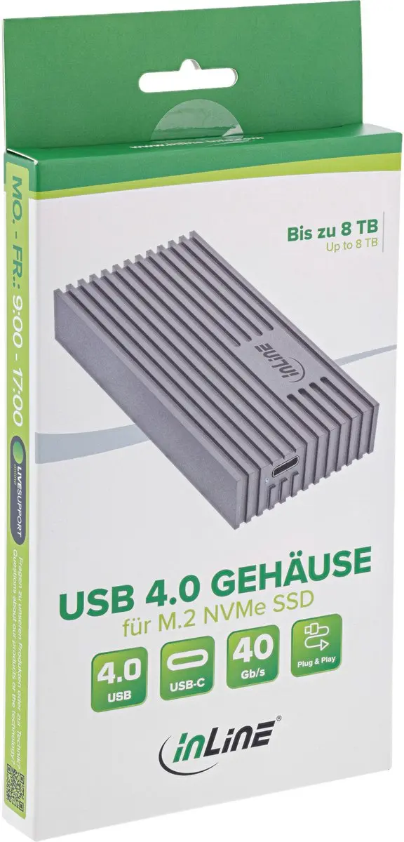 InLine USB4 M.2 SSD Behuizing 00031J - Grijs - afbeelding 3 van 5