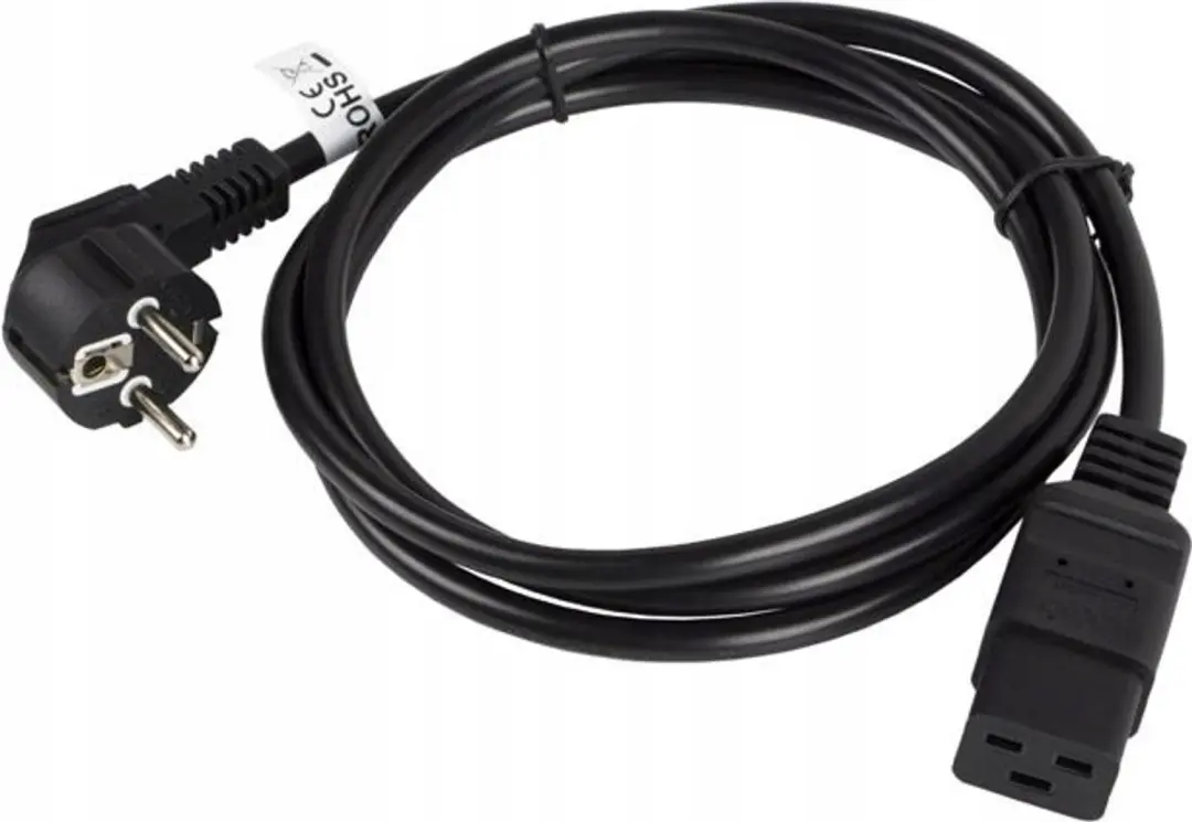 Lanberg CEE 7/7 IEC C19 Stroomkabel 1.8m - Zwart - afbeelding 2 van 2