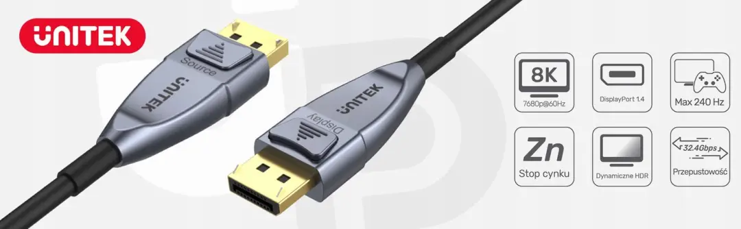 Unitek C1617GY DisplayPort 1.4 Kabel 15m - Optisch - afbeelding 6 van 6
