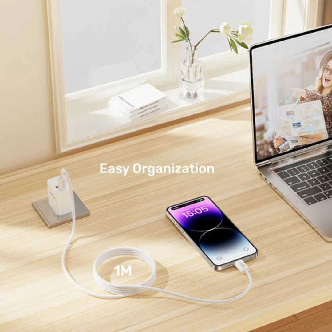 Unitek USB-C Kabel C14141APK01-1M 100W - 1m Roze - afbeelding 4 van 6