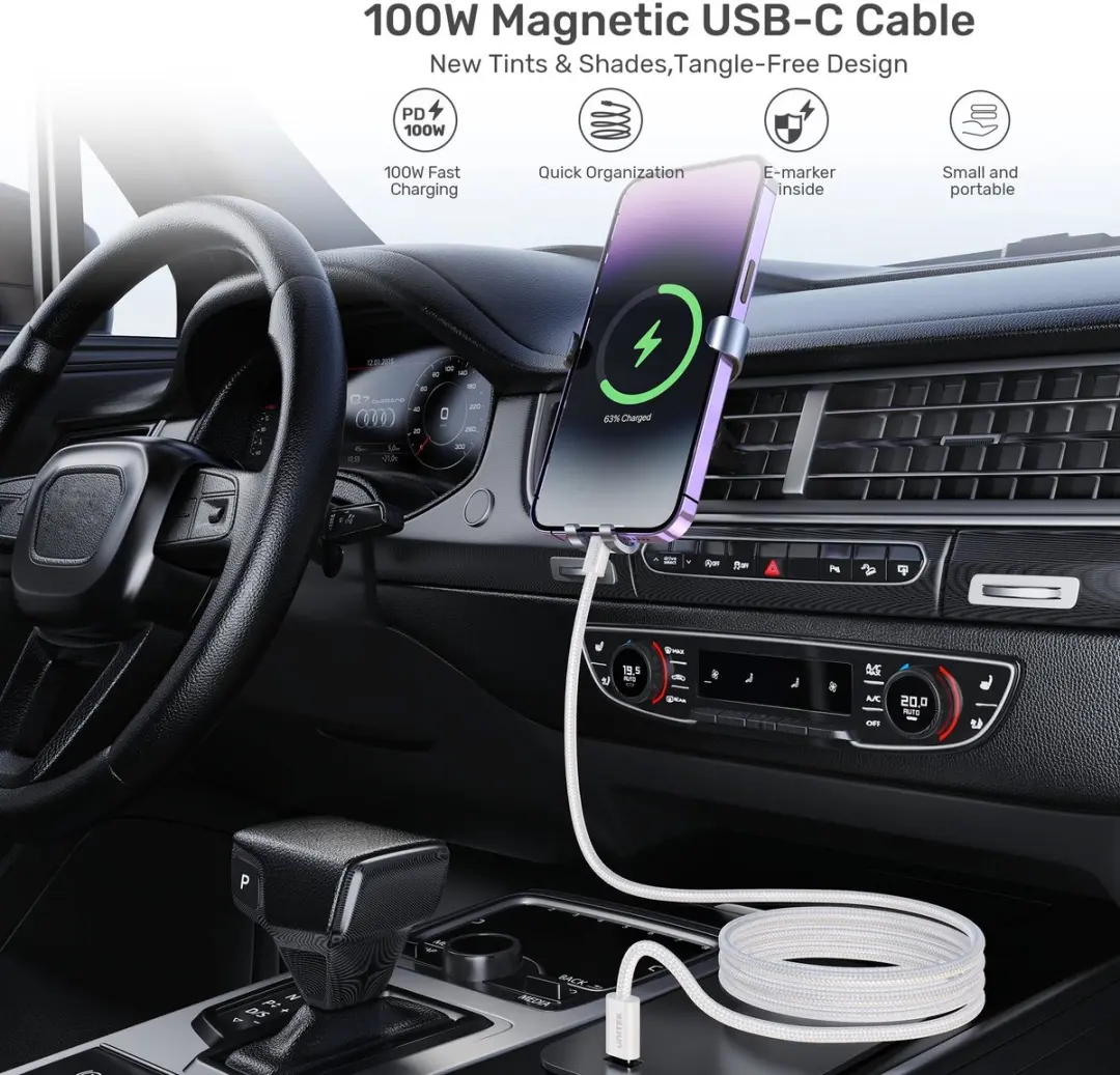Unitek USB-C PD 100W Kabel C14141AWH01-1M - 1m Wit - afbeelding 6 van 6