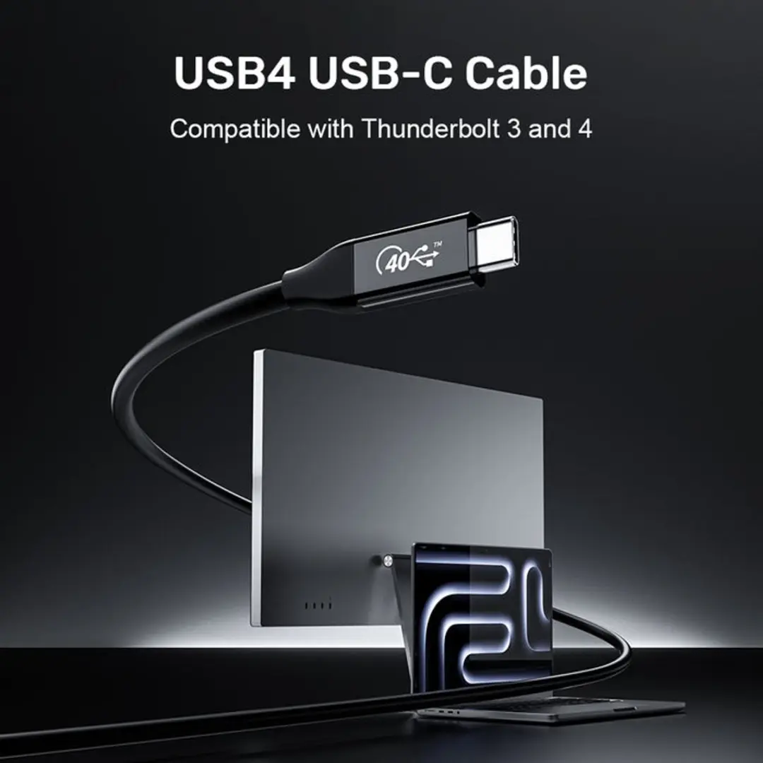 Unitek USB-C 4.0 C14100ABK01-2M Kabel - 100W 40Gbps 2m - Zwart - afbeelding 4 van 6