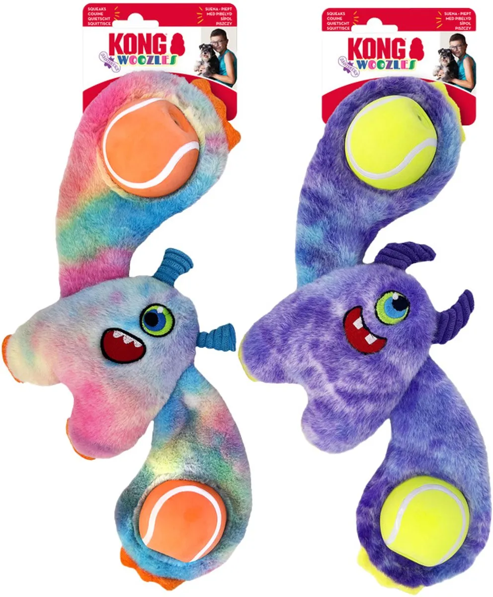 KONG Woozles Monster Assorted Hondenknuffel - Meerkleurig