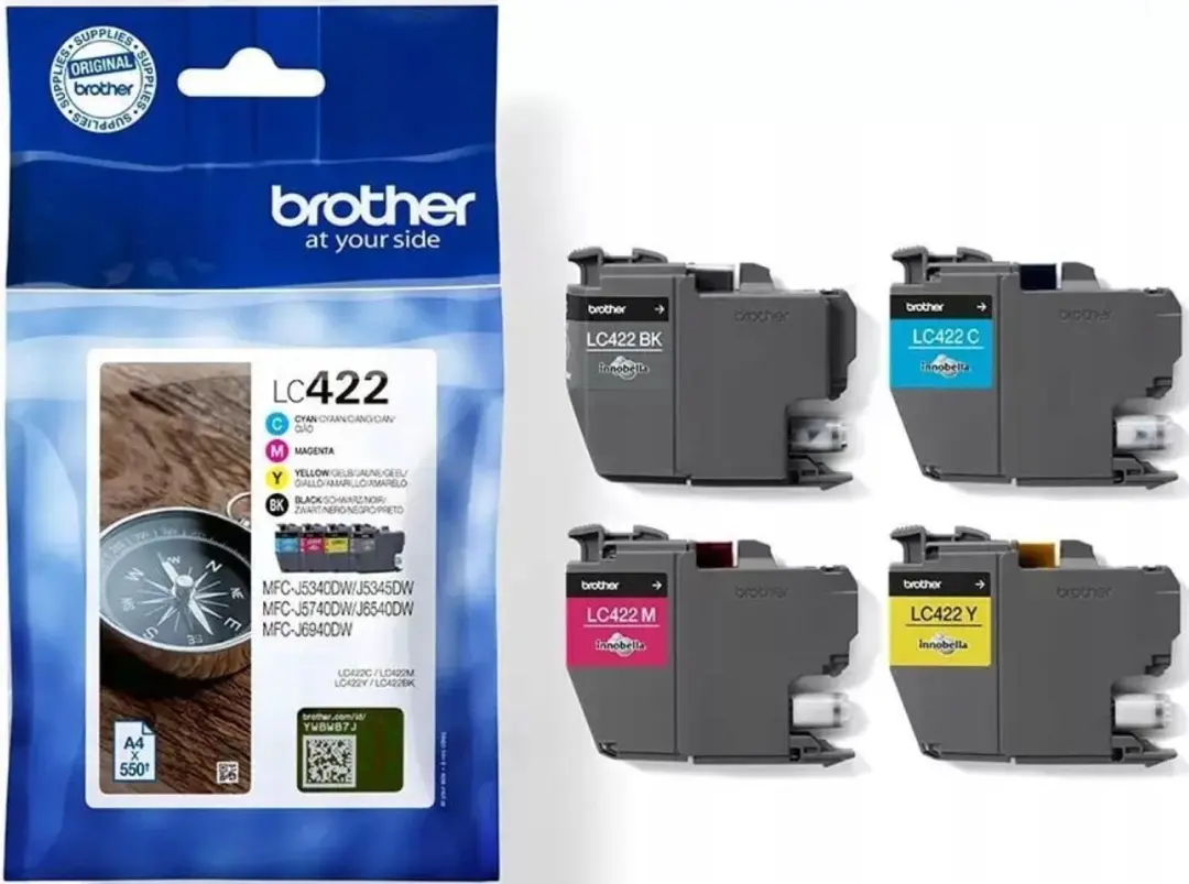 4x Originele Brother LC-422 Inktcartridges voor J5340DW J6940DW
