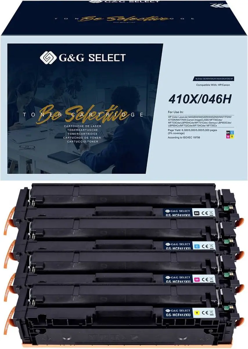 G&G GS-H410X-4P Toner Combipack - Zwart/Cyaan/Magenta/Geel - afbeelding 4 van 4