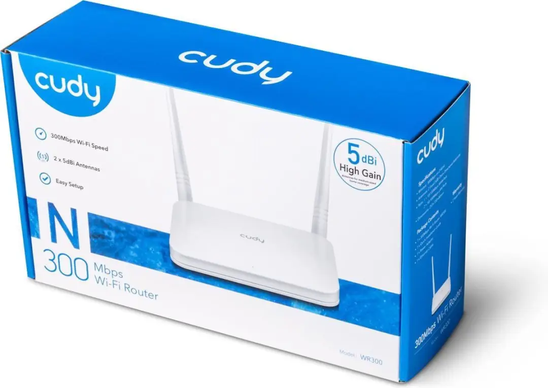 Cudy WR300 Draadloze Router - 4x Ethernet - 2.4 GHz - afbeelding 4 van 6