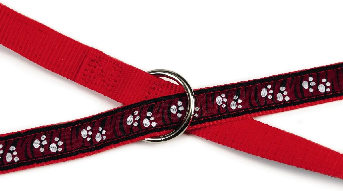 Beeztees Nylon Dressuurlijn Poot Motief - Rood