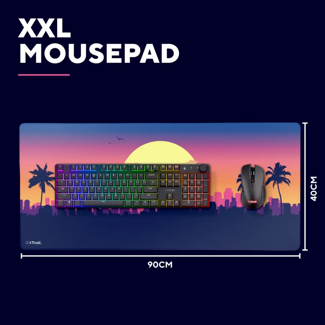 Trust GXT 759M XXL Muismat - 900x400mm - Oranje/Paars - afbeelding 3 van 6