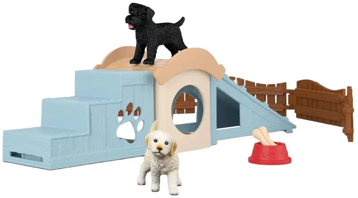Schleich FARM WORLD Avonturenpret Kleine Puppy's 42763 - Meerkleurig