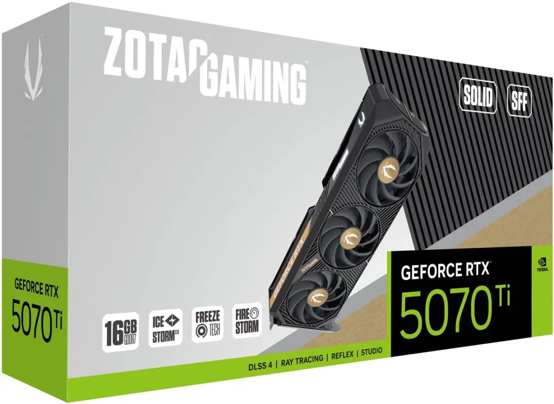 Zotac GeForce RTX 5070 Ti Solid SFF 16GB GDDR7 - Zwart - afbeelding 2 van 6