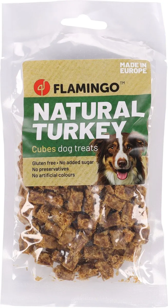 Flamingo Nature Snack Kalkoen Blokjes 80g