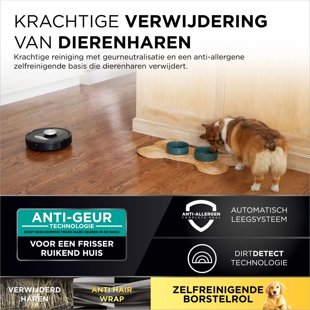 Shark PowerDetect RV2820VEEU Robotstofzuiger - Zwart