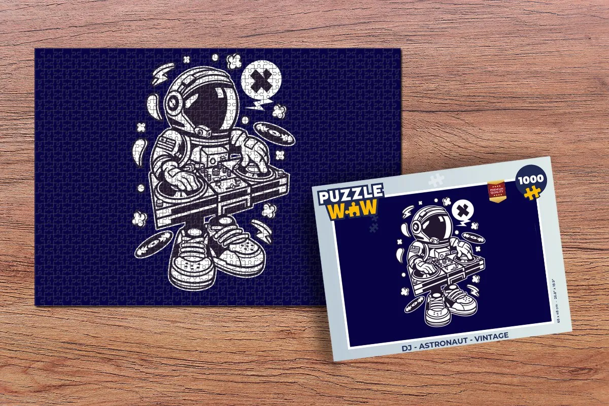 PuzzleWow DJ Astronaut Legpuzzel 1000 Stuks - Multicolor