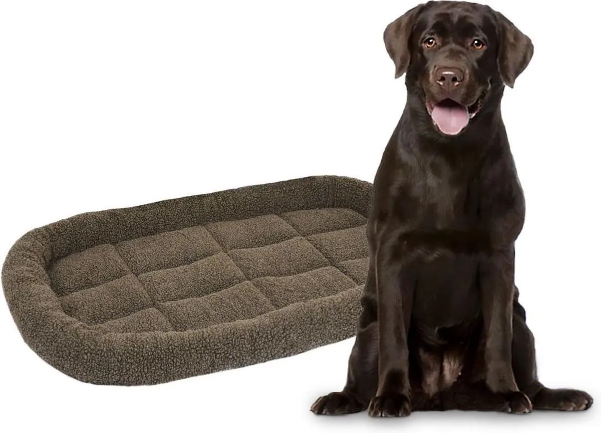 Flamingo Sherpa Kussen Honden XXL - 116x69x8cm - Bruin