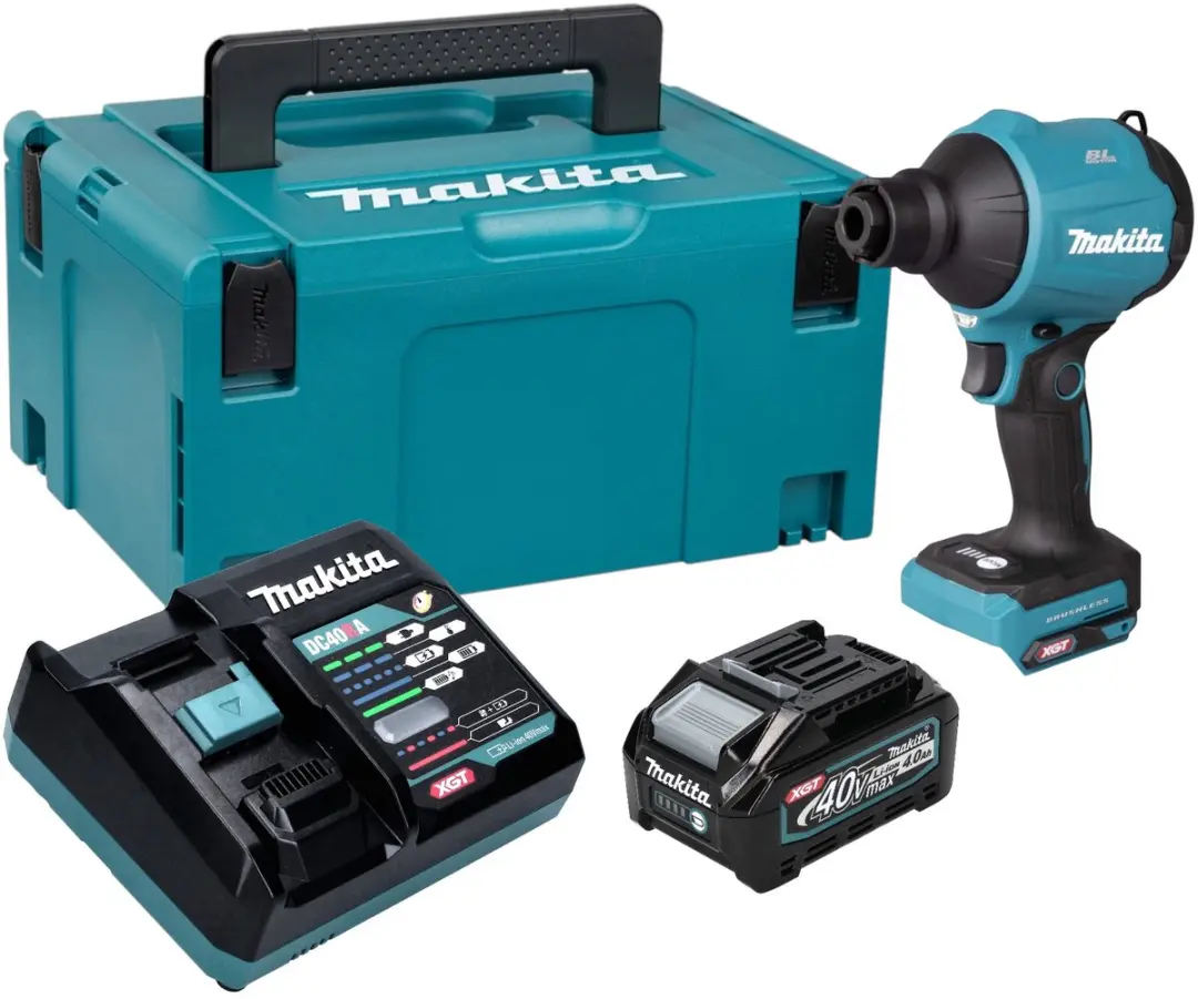 Makita AS 001 GM101 accublazer 40 V max. borstelloos + 1x accu 4,0 Ah + oplader