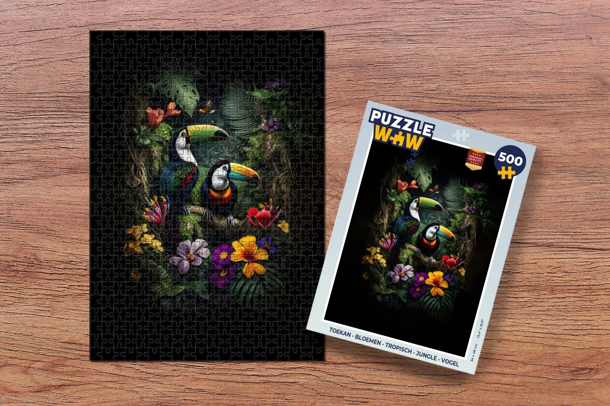 PuzzleWow Toekan Legpuzzel 500 Stuks - Multicolor