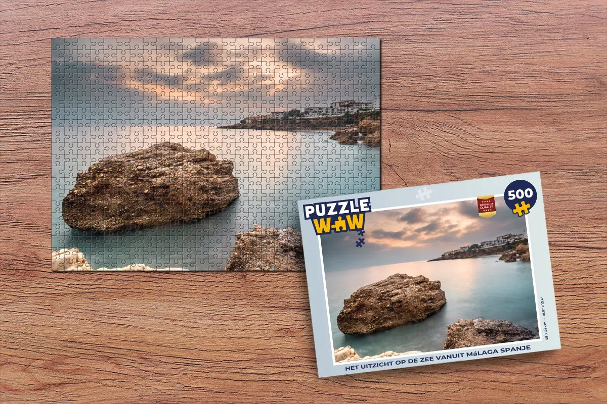 PuzzleWow Legpuzzel Málaga Spanje 500 Stuks - Multicolor
