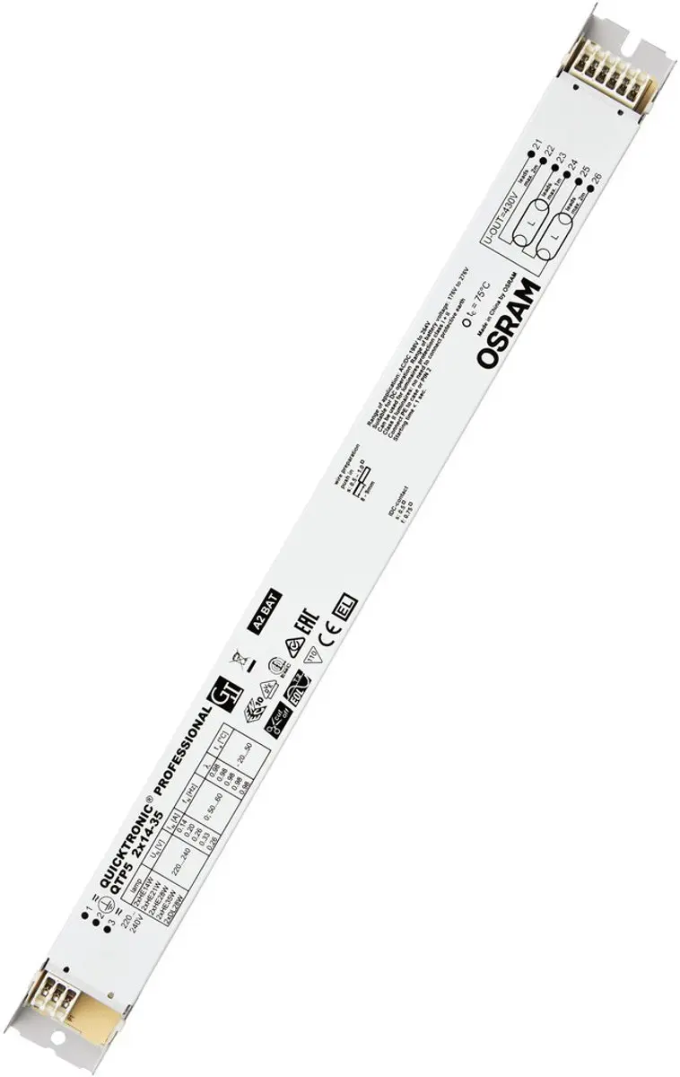 Osram QUICKTRONIC QTP5 Voorschakelapparaat 2x14-35W - afbeelding 2 van 3