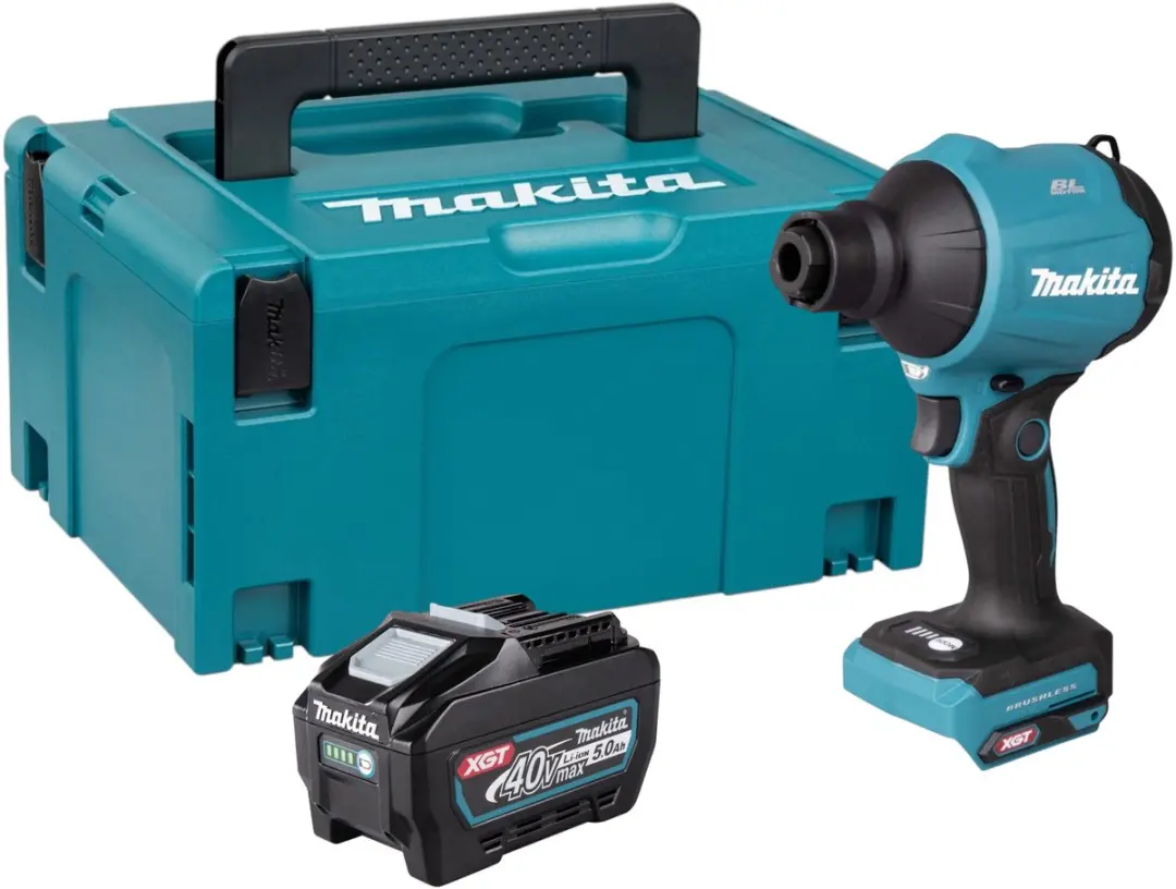 Makita AS 001 GT101 accu-blazer 40 V max. borstelloos + 1x accu 5,0 Ah + Makpac