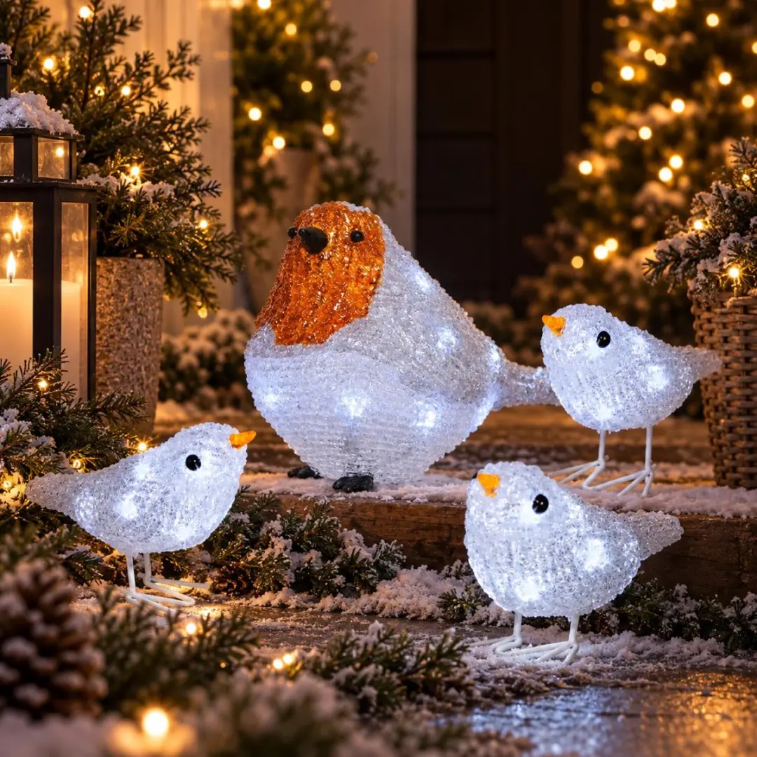 Verlichte vogels set
