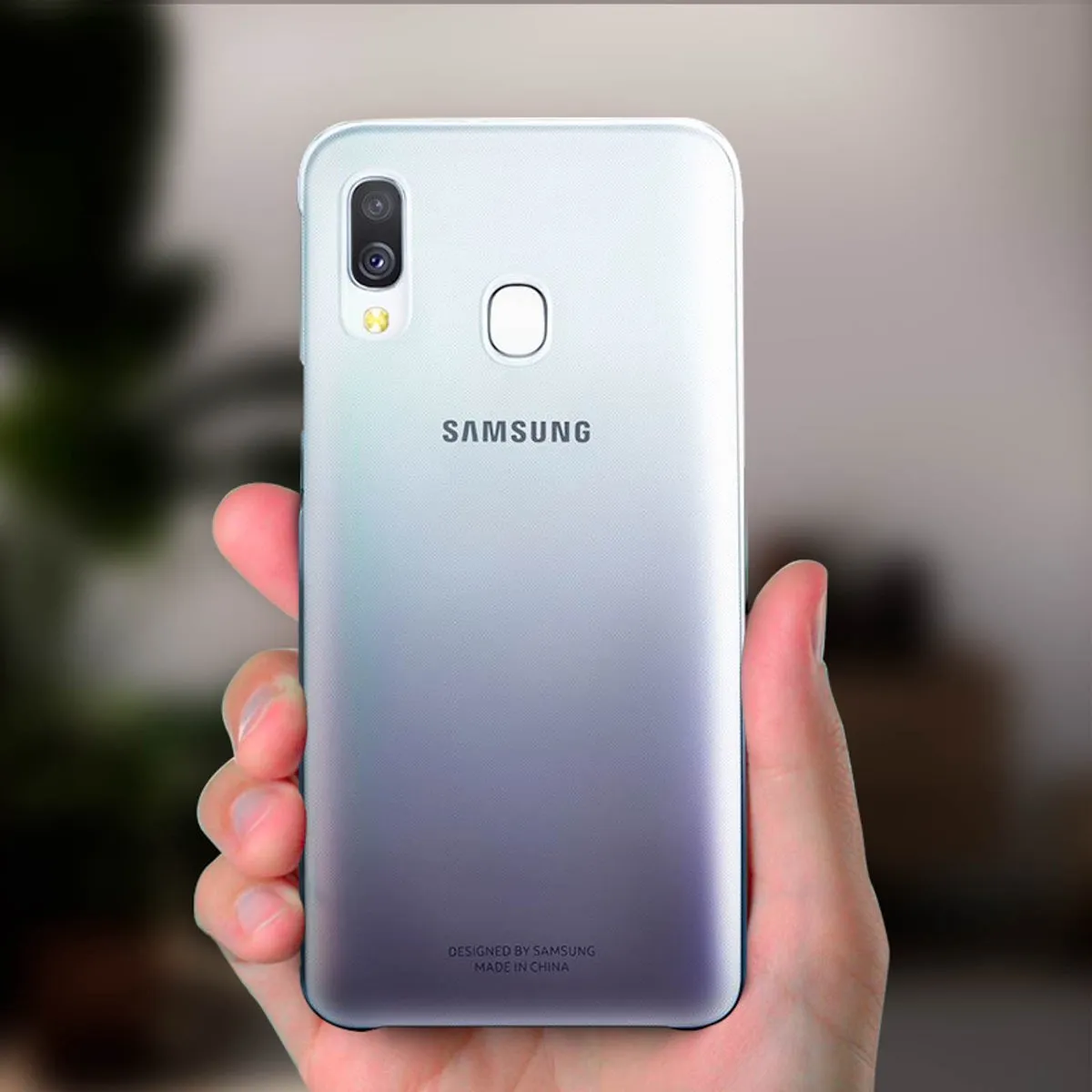 Samsung Galaxy A40 Gradation Cover - Transparant/Zwart
