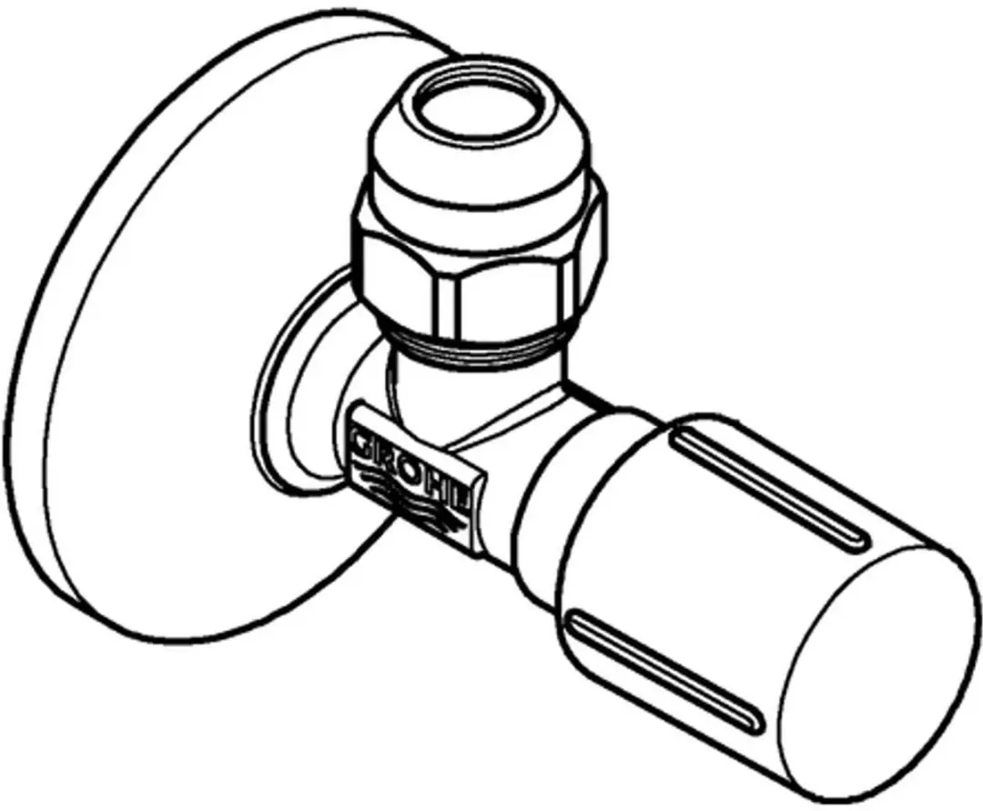 GROHE Hoekstopkraan Lang 1/2 x 10 mm met Rozet - Chroom - afbeelding 4 van 6
