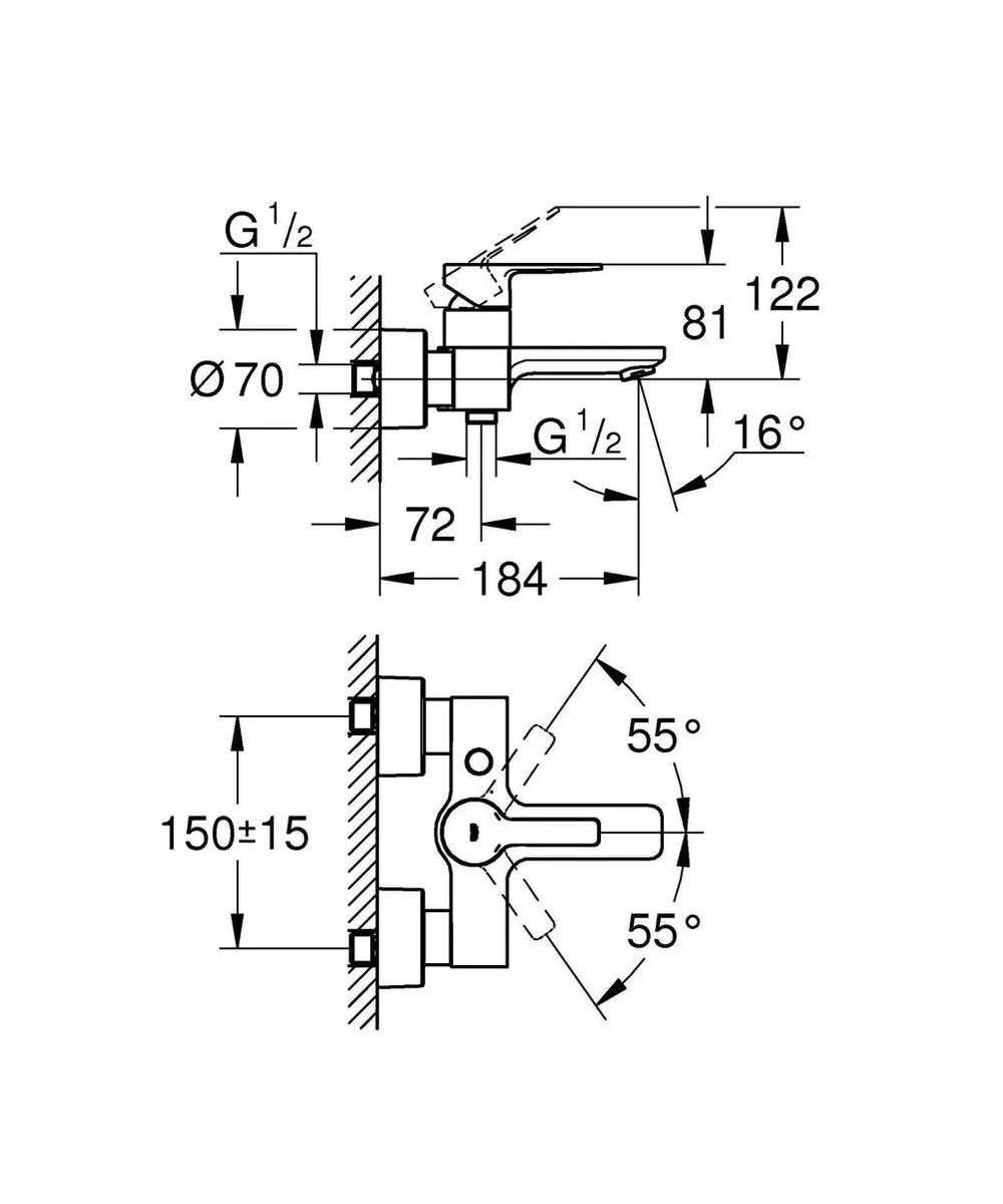 GROHE Linaere Badmengkraan 33849DC1 Supersteel - afbeelding 4 van 4